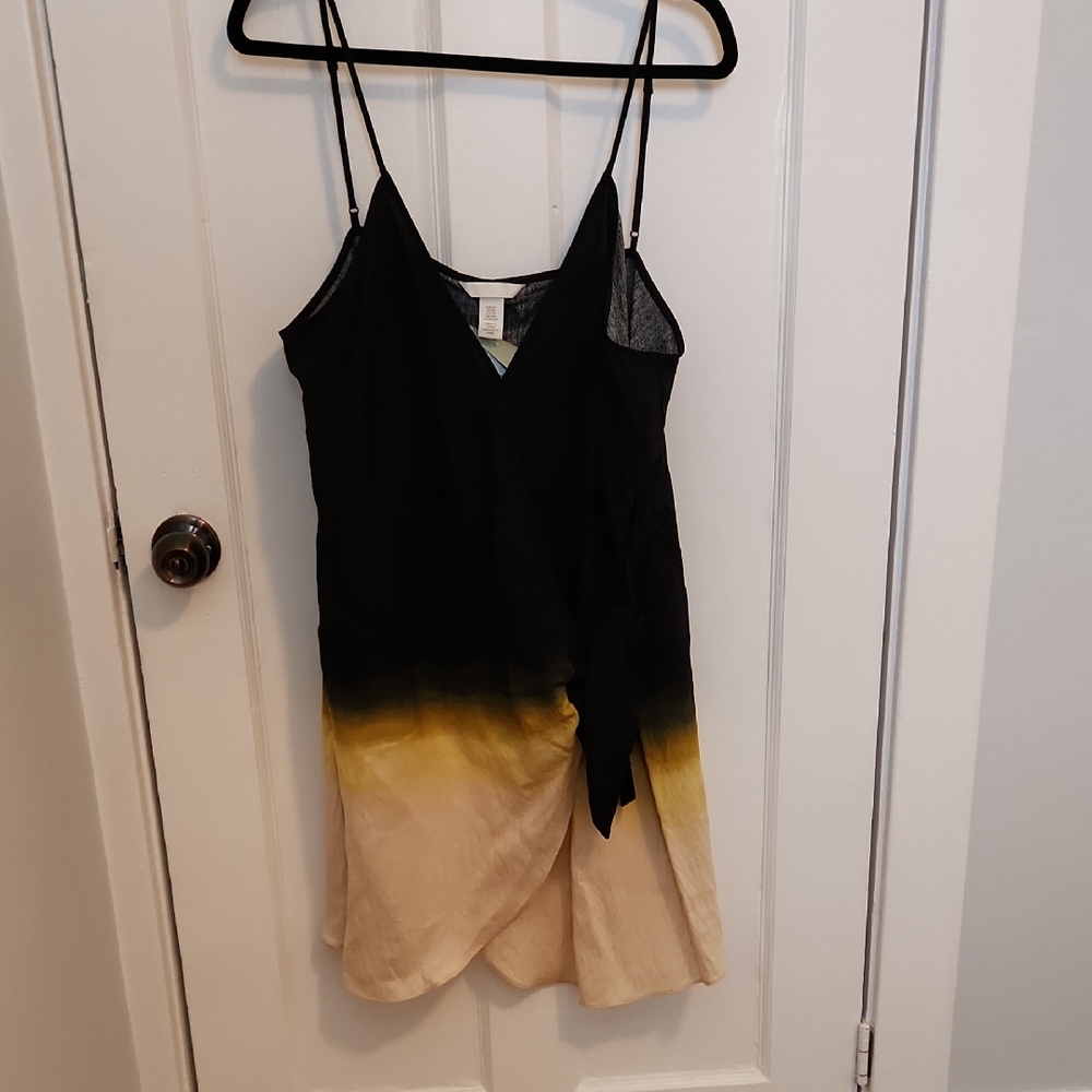 H&M Black and Yellow Wrap Dress